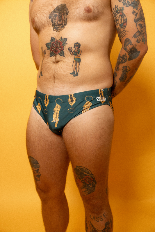 Cozzies Green Tiger King Briefs